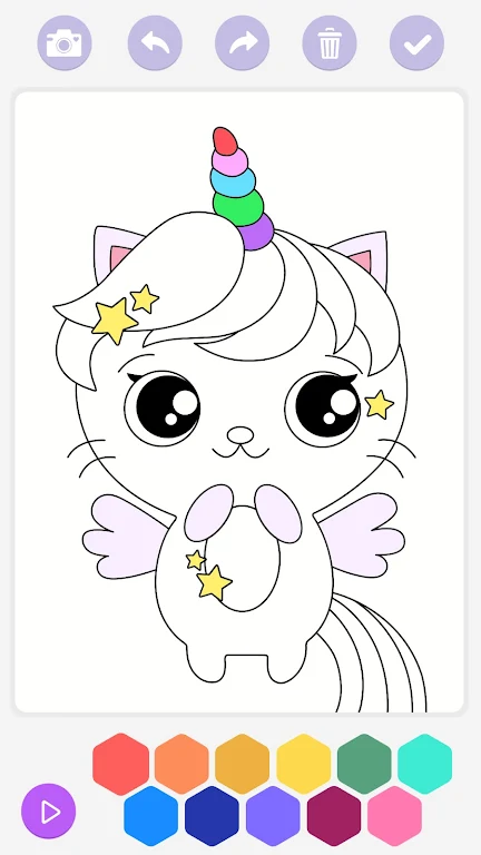 Unicorn Cat Coloring Book應用截圖第1張