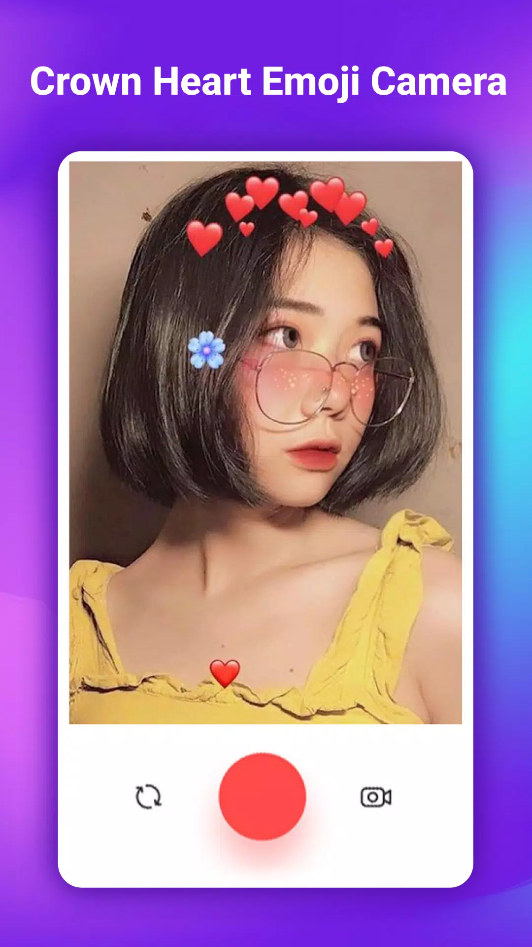 Crown Heart Emoji Camera Скриншот 0