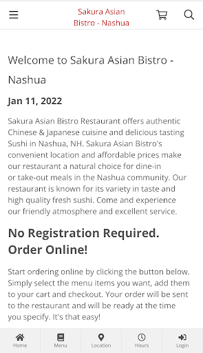 Sakura Asian Bistro - Nashua Ekran Görüntüsü 0