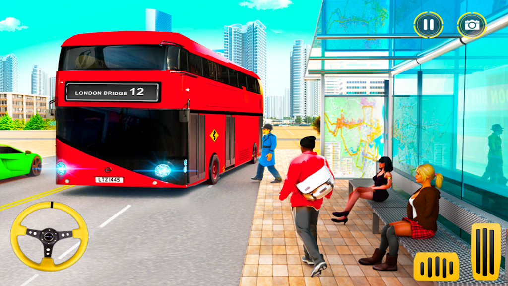 City Coach Bus Driving Sim 3D Captura de tela 0