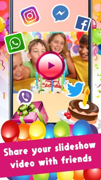 Happy Birthday Video Maker With Music And Photos 스크린샷 1