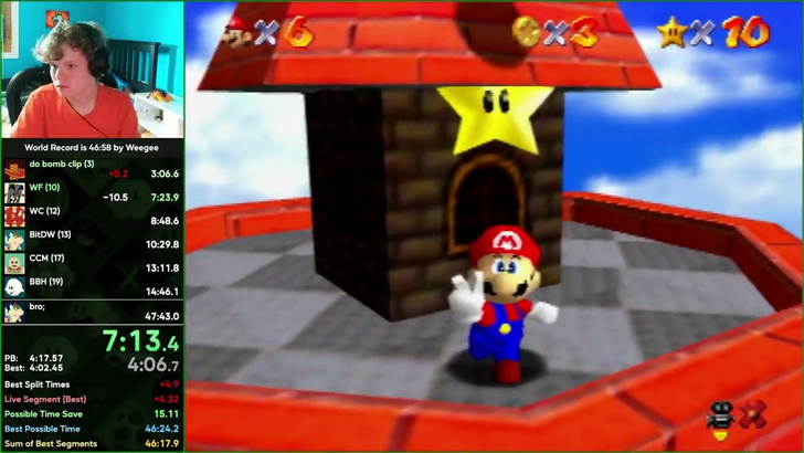 Mario 64 record speedrun ni Suigi isinasaalang -alang
