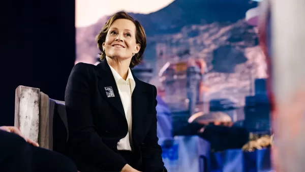 Sigourney Weaver with Grogu
