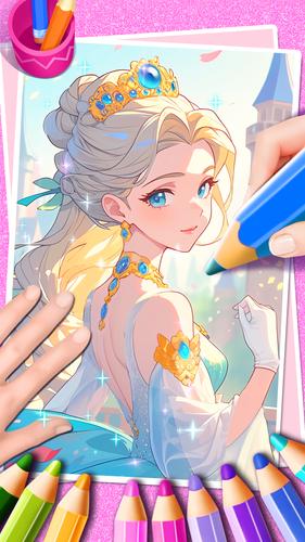 Princess Game Fantasy Coloring Ảnh chụp màn hình 3