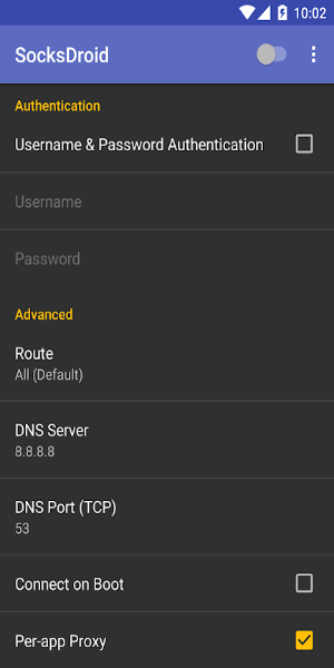 SocksDroid スクリーンショット 1