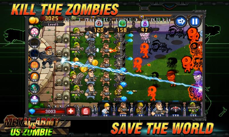 Schermata Army vs Zombies :Tower Defense 2