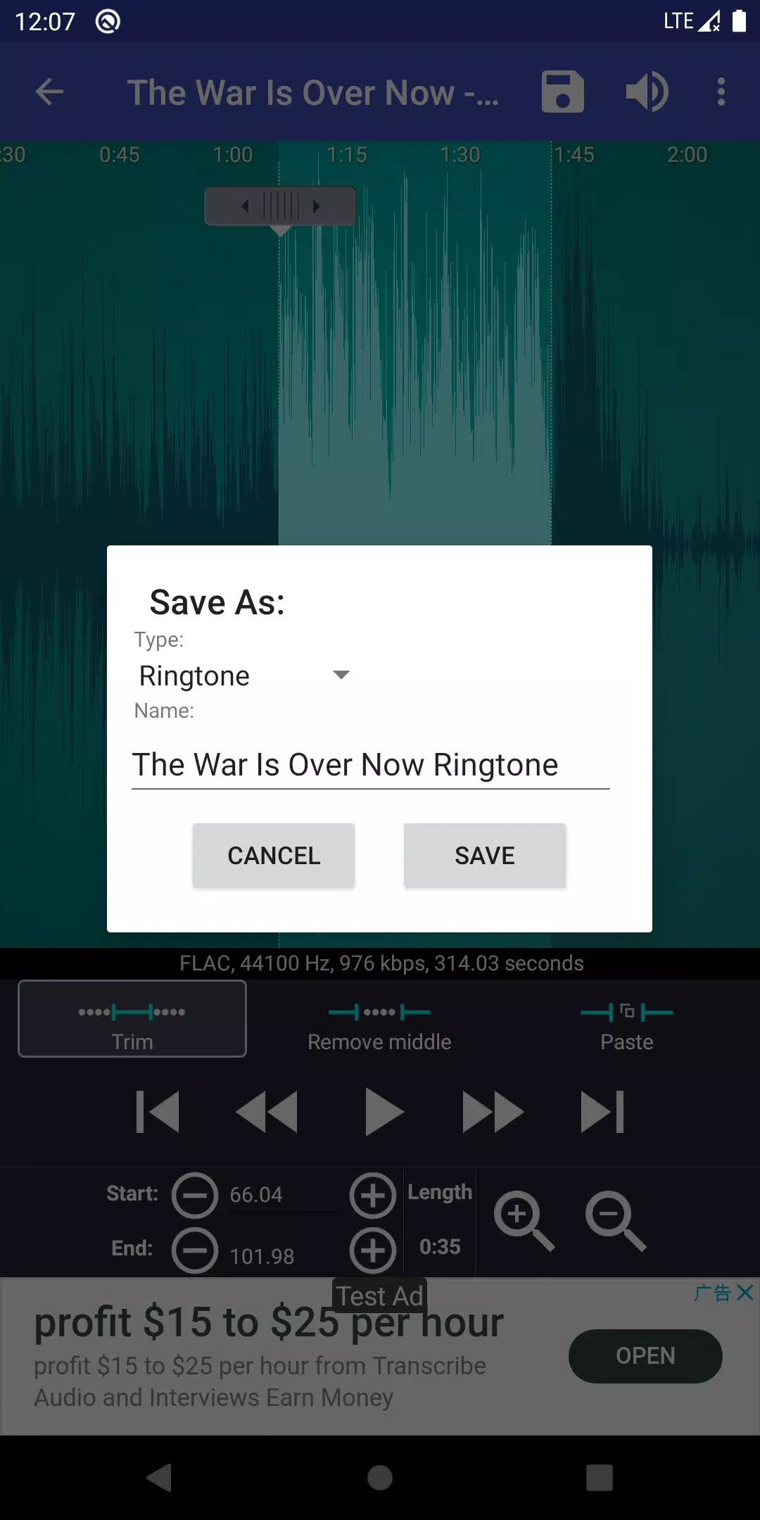 Ringtone Maker:crie ringtone Captura de tela 3