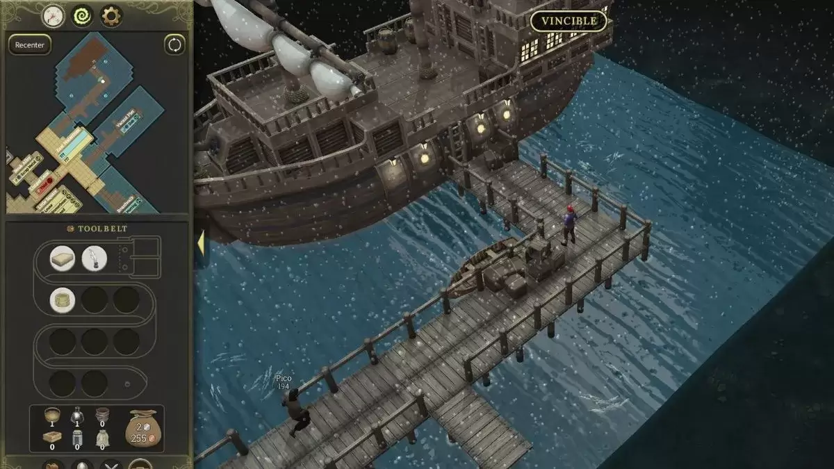 Screenshot showing Captain Shirker's ship