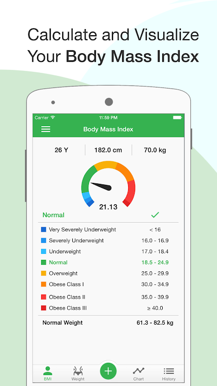 BMI Calculator: Weight Tracker ဖန်သားပြင်ဓာတ်ပုံ 0