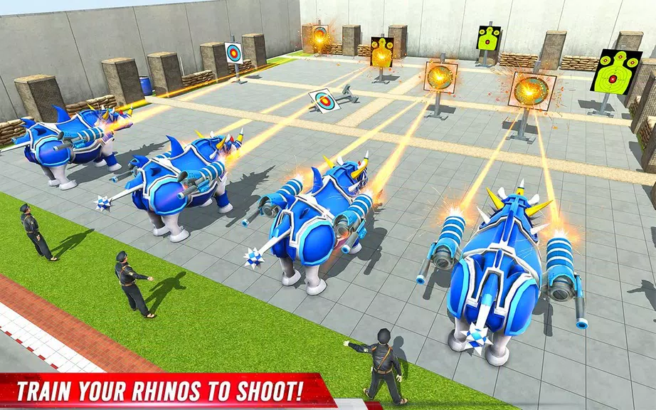 Rhino Robot: Mech Robot Game スクリーンショット 1