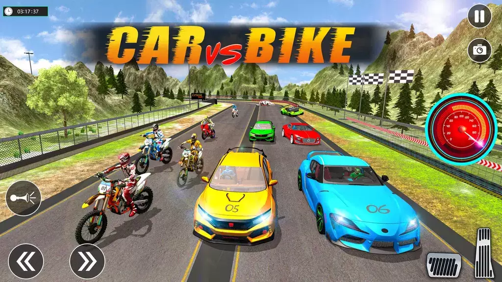 Sports Car vs Bike Racing Скриншот 0