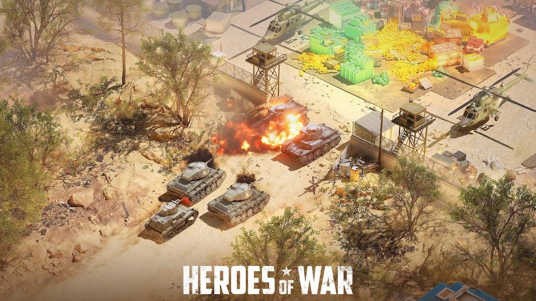 Heroes of War: Idle army game Mod Tangkapan skrin 1