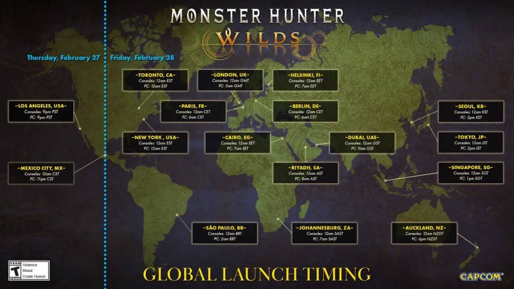 Zdjęcie: Monster Hunter Wilds czasy uwalniania według regionu