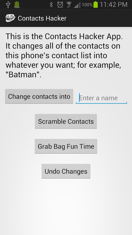 Contacts Hacker - Prank App Captura de tela 1