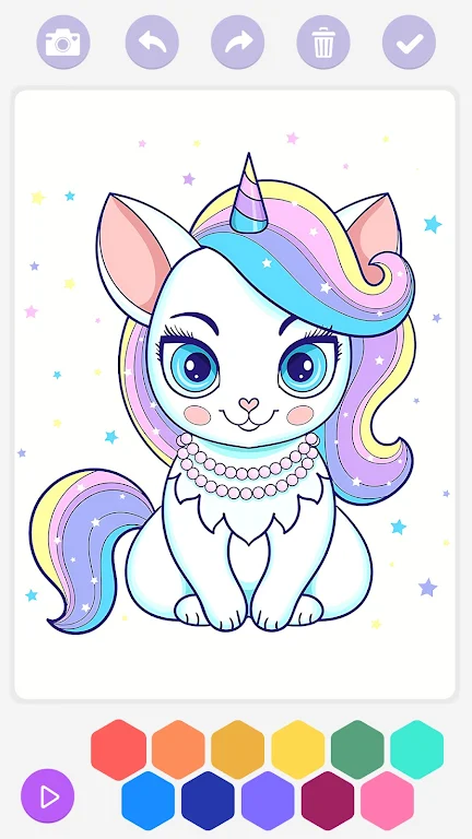 Unicorn Cat Coloring Book應用截圖第2張