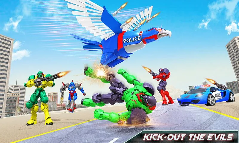 Flying Eagle Robot Car Games ဖန်သားပြင်ဓာတ်ပုံ 0