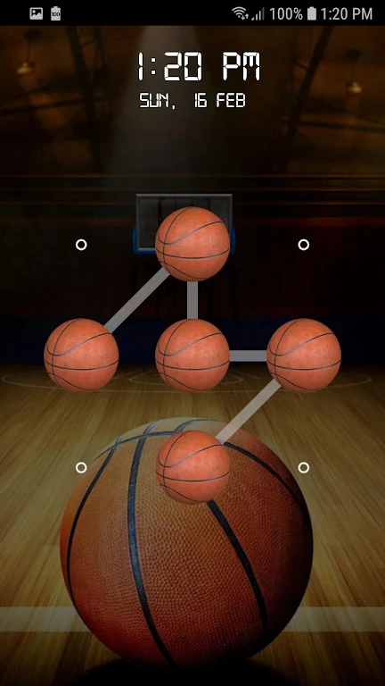 Basketball Screen Lock Pattern Schermafbeelding 0