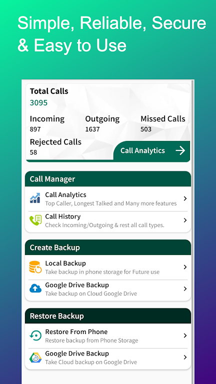 Cally - Call Backup & Recover স্ক্রিনশট 0