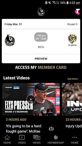 Collingwood Official App Tangkapan skrin 0