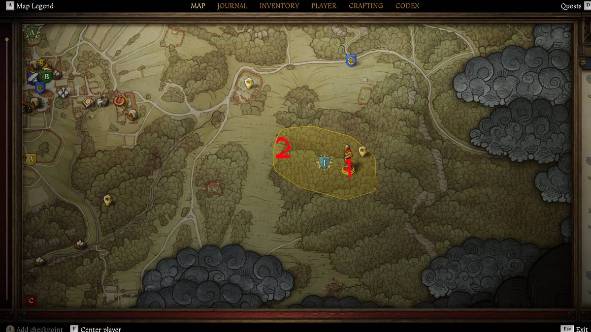 Camp location 3 in Kingdom Come Deliverance 2 Bird of Prey quest