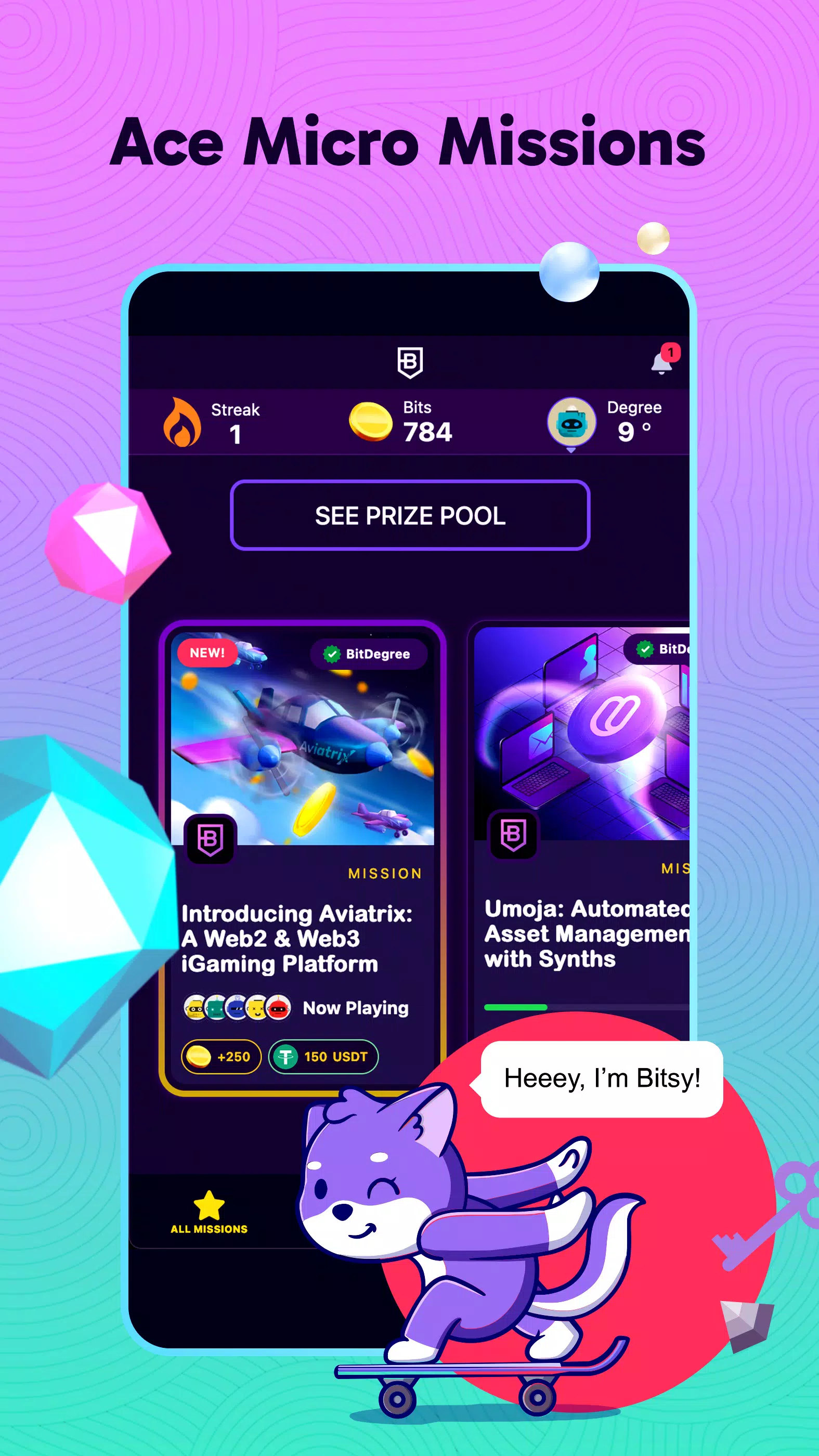 BitDegree: Play & Earn Crypto Schermafbeelding 1