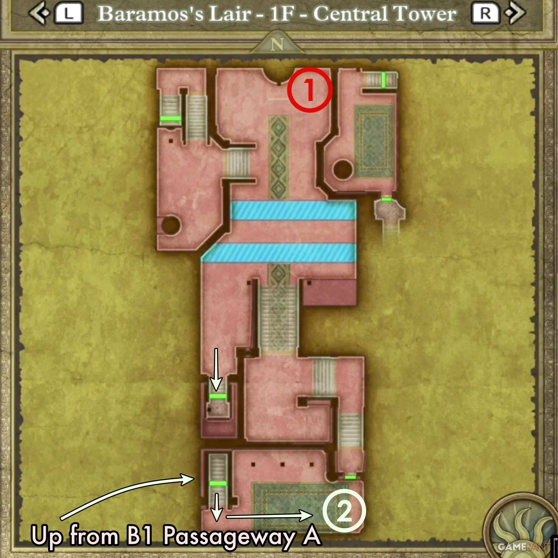 Image: Map of Central Tower showing treasure locations