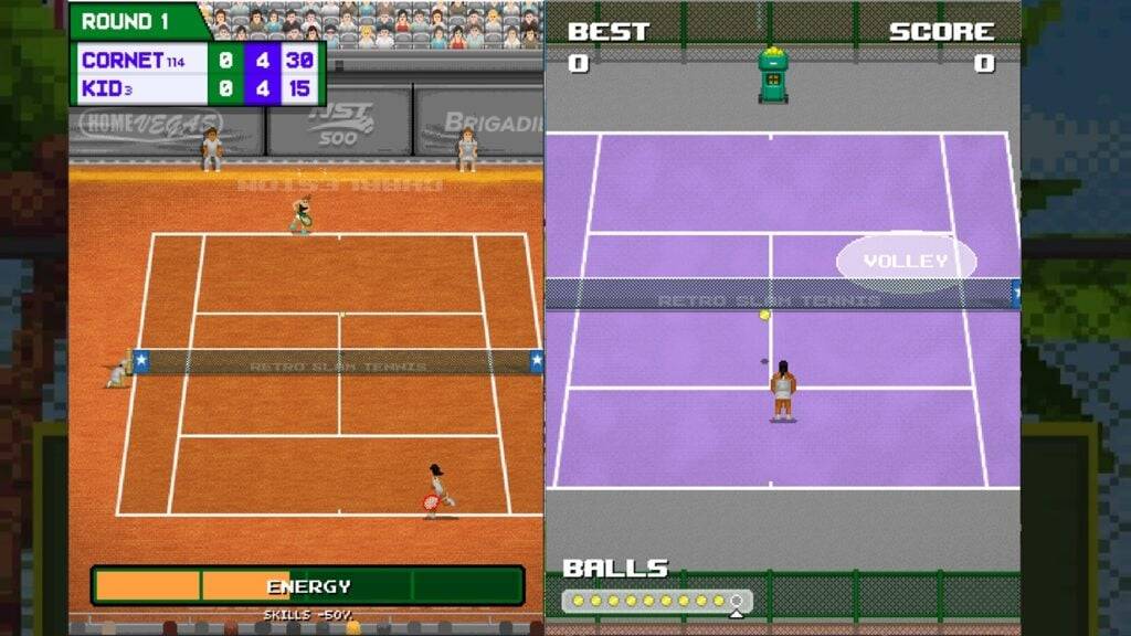 Retro Slam Tennis: neues Android -Spiel von Retro Bowl Creators