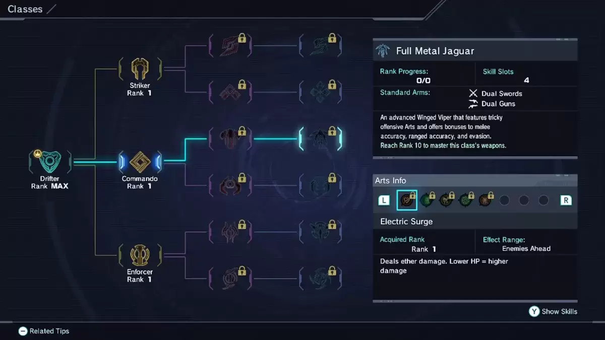 Tùy chọn lớp Jaguar kim loại đầy đủ trong Xenoblade Chronicles x