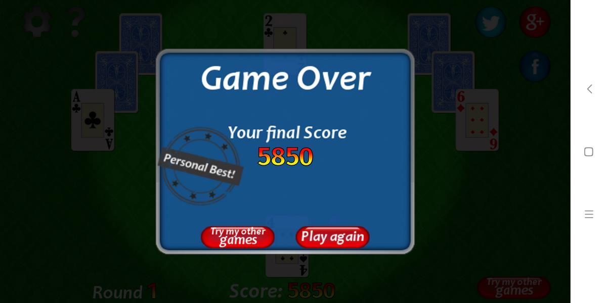 Vegas Solitaire TriPeaks Screenshot 0