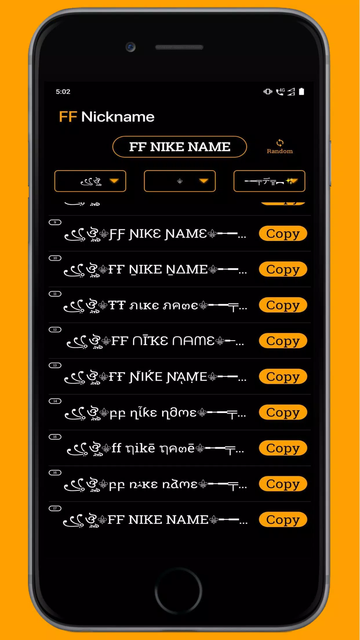 FF Name Creator - Nickname Generator For Games Captura de pantalla 2