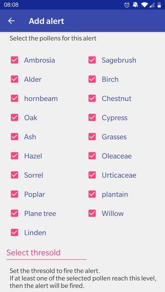Alert Pollen Screenshot 2