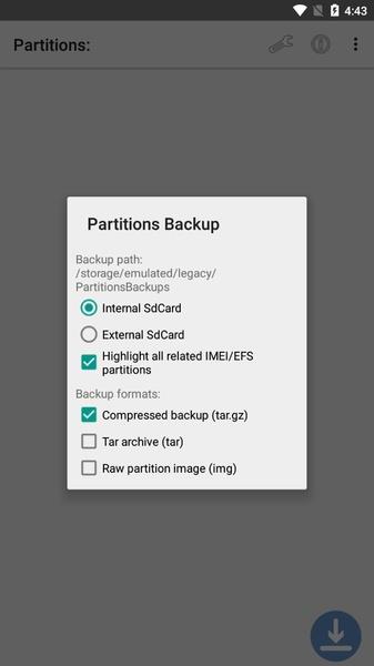 Partitions Backup and Restore Captura de pantalla 0