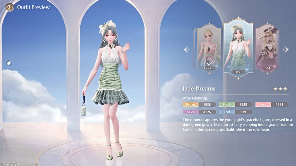 Tenue Jade Dreams dans Infinity Nikki