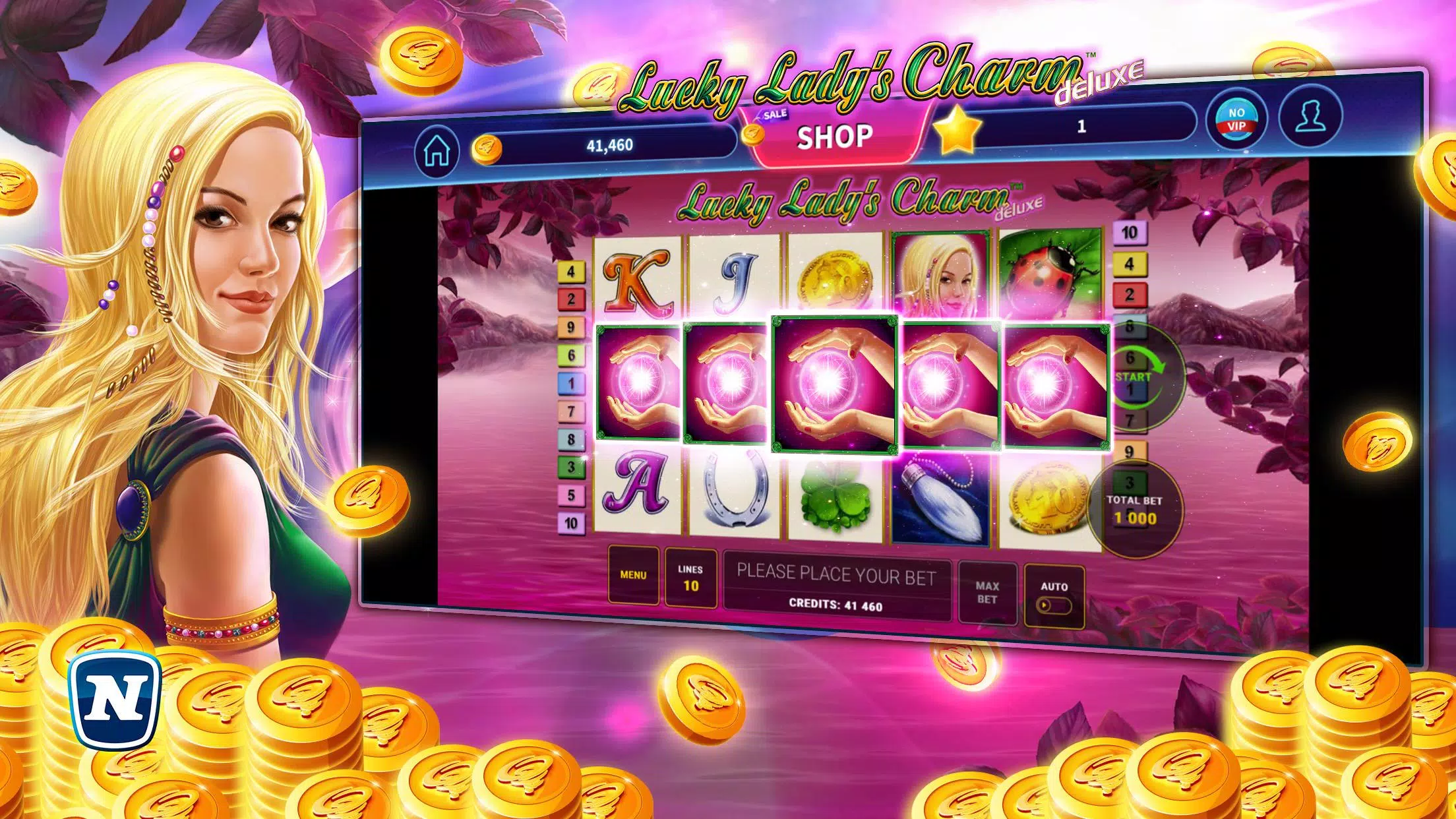 Lucky Lady's Charm Deluxe Slot Screenshot 2