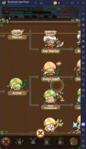 Legend of Mushroom Archer Class Evolution Tree