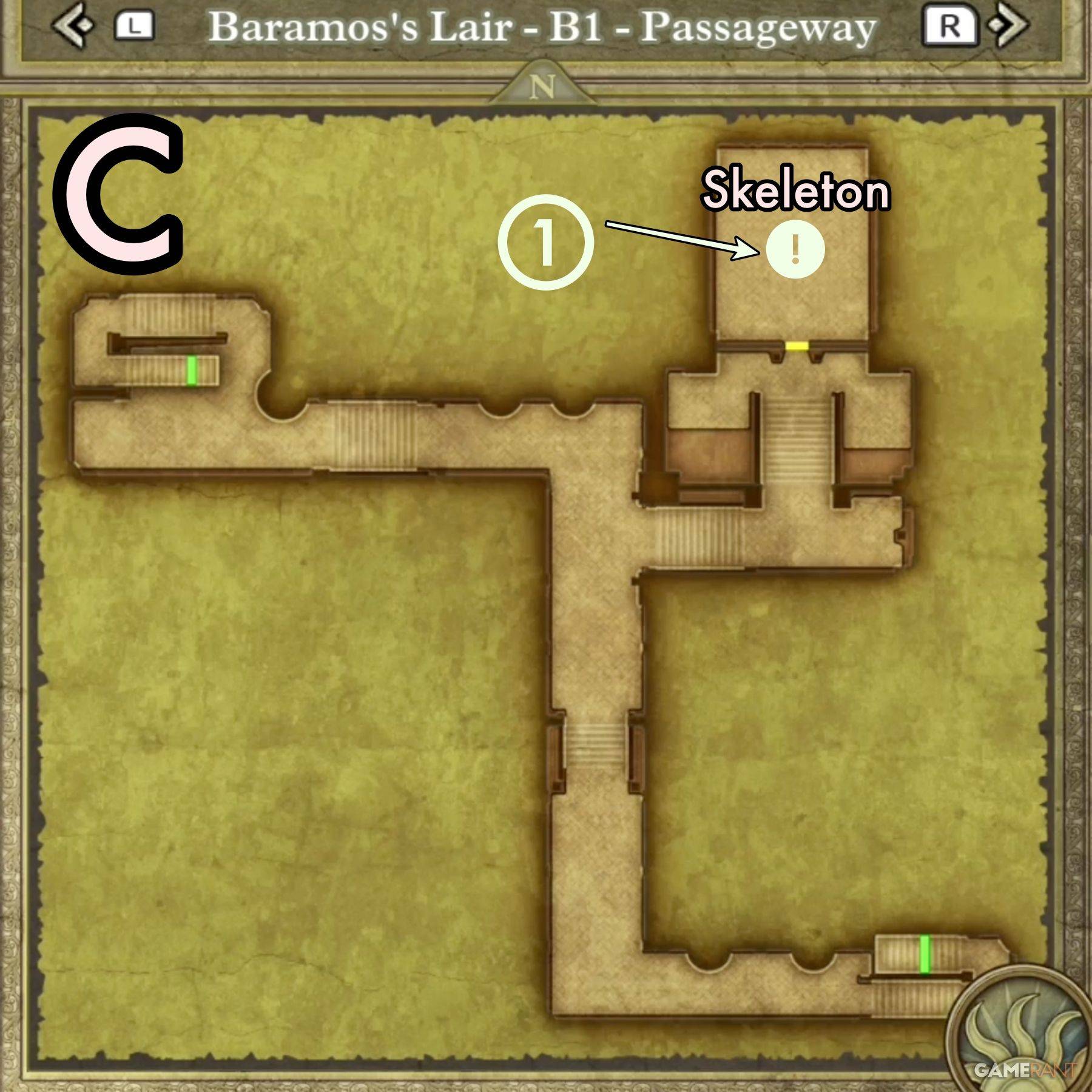 Image: Map of B1 Passageway showing treasure locations