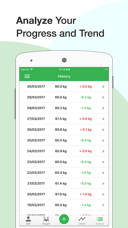 BMI Calculator: Weight Tracker ဖန်သားပြင်ဓာတ်ပုံ 3