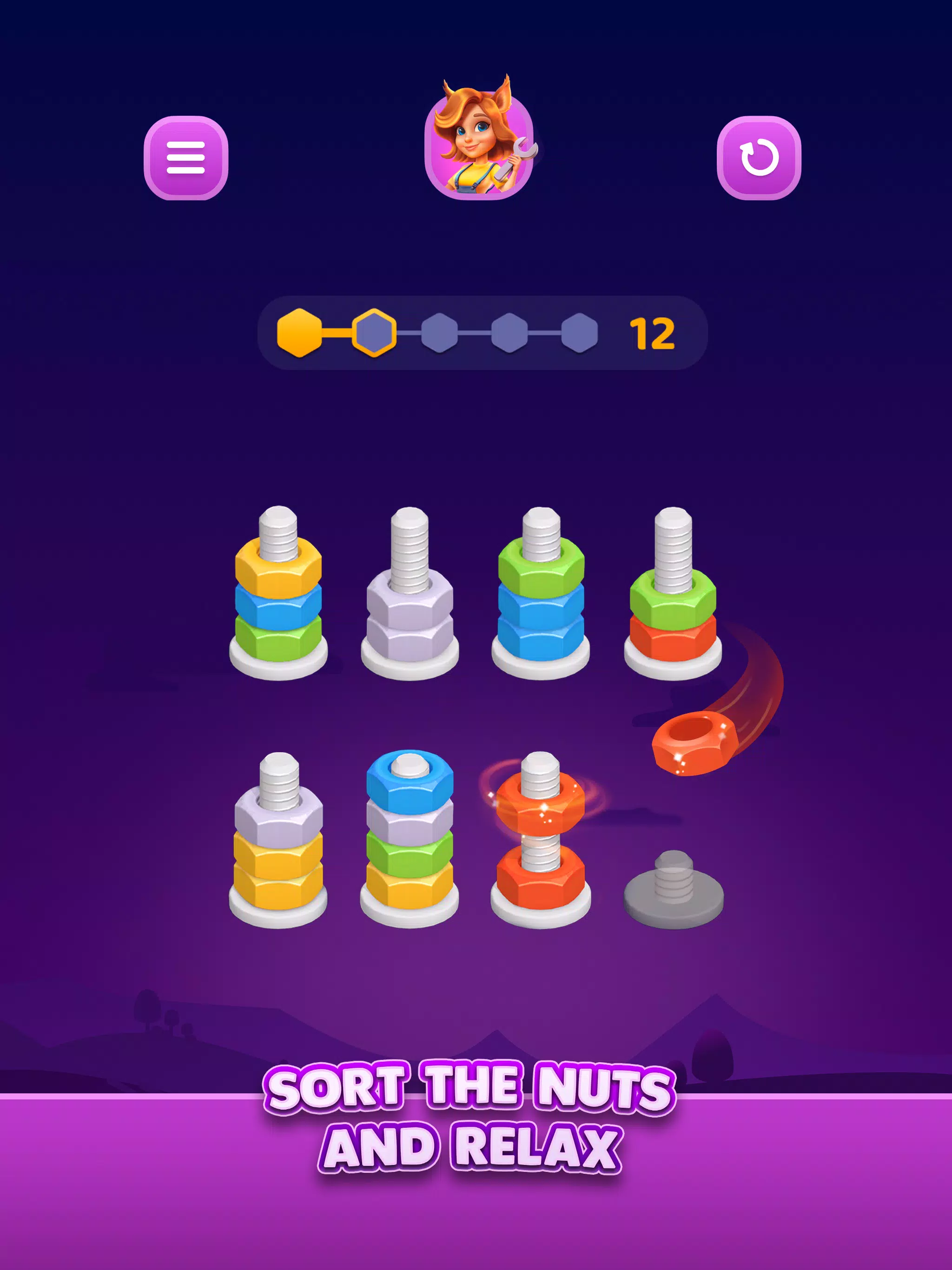 Nut Sort: Color Sorting Game Screenshot 1