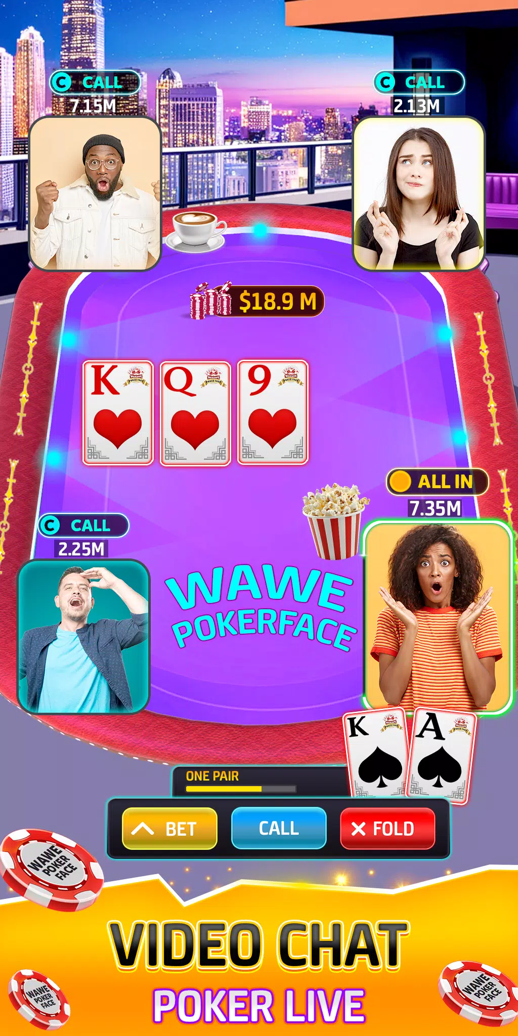 Wawe Poker Face - Holdem Poker Ảnh chụp màn hình 2