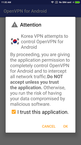 Korea VPN - Plugin for OpenVPN Captura de pantalla 0