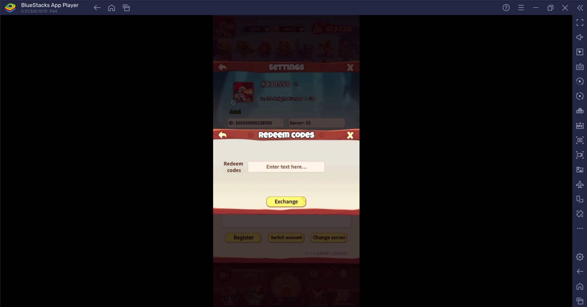 Redeeming a code in Red Dragon Legend-Hunger Chest solucionando códigos de resgate: </p> <p>
<strong> encontrando problemas com seus códigos? Experimente estas soluções: </strong>
</p>
<p> </p> Verifique o código: <ul> Verifique cuidadosamente os erros de digitação, garantindo a capitalização correta e os caracteres especiais. <li>
<strong> </strong> Verifique a expiração: </li> Os códigos de resgate geralmente têm datas de expiração. Confirme seu código ainda é válido. <li>
<strong> </strong> conexão com a internet: </li> Uma conexão estável à Internet é crucial para a redenção de código. <li>
<strong> </strong> Atualização do jogo: </li> Verifique se o seu jogo está atualizado para a versão mais recente. <li>
<strong> </strong> SUPPORTO DE CONTATO: </li> Se os problemas persistirem, entre em contato com <li> suporte ao cliente, fornecendo o código e qualquer mensagem de erro. <strong>
</strong>
Red Dragon Legend-Hunger Chest Para uma experiência de jogo aprimorada, jogue </li> no seu PC ou laptop usando Bluestacks. </ul>            </div>
            <div class=