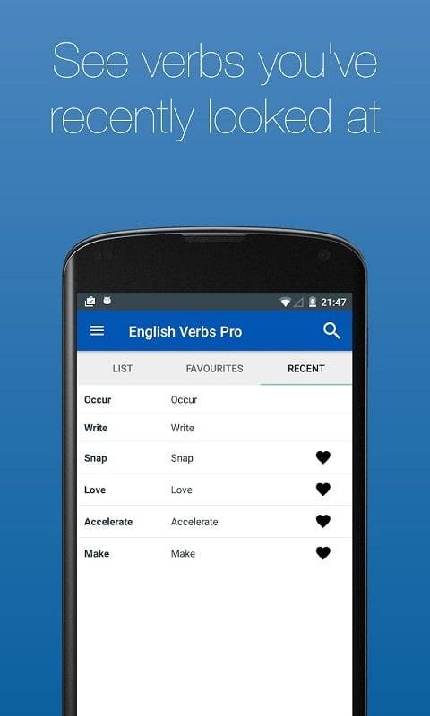 English Verb Conjugator Pro ဖန်သားပြင်ဓာတ်ပုံ 0