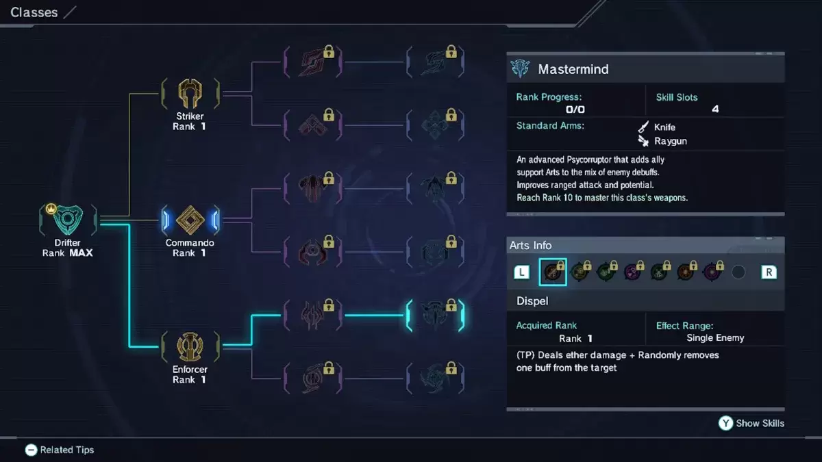Tùy chọn Lớp Mastermind trong Xenoblade Chronicles x