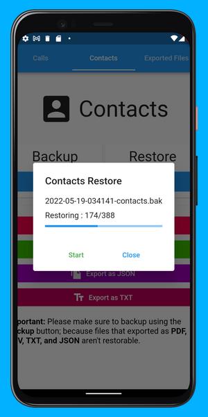 Call Log Backup,Restore & PDF Export স্ক্রিনশট 1