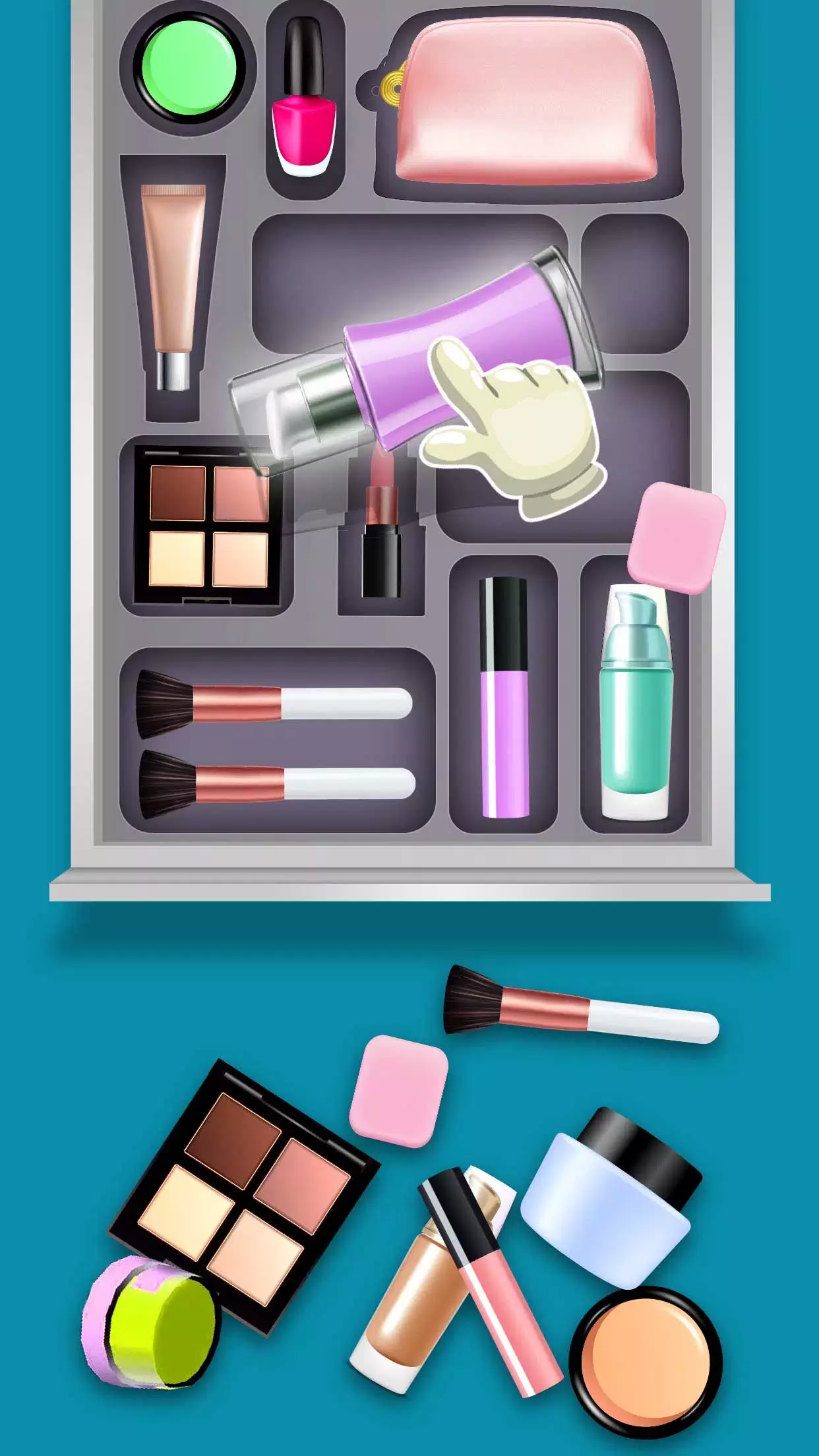 Fill the Makeup Organizer Game Captura de tela 1